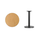 Flash Furniture 24'' Round Laminate Table Top, Natural with 18'' Round Table-Height Base (XURD24NTTR18)-Natural Laminate Top