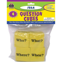 Teacher Created Resources Foam Question Cubes, Grade Kindergarten+, 4 Pack (TCR20614)-Age group and grade: Ages 3+ and grades kindergarten+