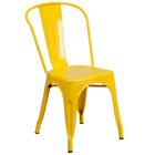 Flash Furniture Yellow Metal Indoor-Outdoor Stackable Chair-500 lb. Weight Capacity