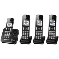 Panasonic KXTGD394B 4-Handset Cordless Phone with Answering Machine-4-Handset system; Expandable up to 6 Handsets