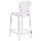 Flash Furniture - Tabouret fantôme de comptoir avec dossier à larme en cristal transparent-Structure moulée en polycarbonate