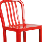 Flash Furniture Commercial Grade 30" High Metal Indoor-Outdoor Barstool with Vertical Slat Back - Red - 2 Pack-Galvanized Steel Construction