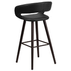 Flash Furniture Brynn Series 29" High Contemporary Cappuccino Wood Barstool - Black Vinyl - 2 Pack-Bar Height