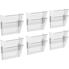 Storex Wall Files - Letter Size - Clear - 12 Pack - 6 Sets of 2-Holds letter size documents and folders
