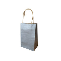 Wamaco Colour Kraft Shopper Bags - 5.25" x 3.5" x 8.25" - Silver - 100 Pack-Kraft colour shoppers