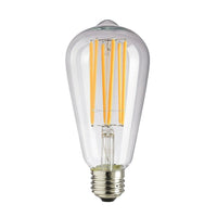 Northern Stars 84790 LED Vintage ST64 7W 120V,Dimmable, Warm White, Clear, 2 Pack-LED ST64,7W, Warm white.