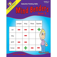 The Critical Thinking Co Mind Benders Book 3 Livre de compétences de pensée déductive, 3e - 6e année-Les élèves apprennent à analyser soigneusement chaque histoire de Mind Benders et ses indices, en identifiant les associations logiques entre les personnes, les lieux et les choses