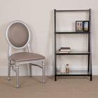 Flash Furniture HERCULES Series King Louis Chairs with Taupe Vinyl Back & Seat & Silver Frame - 2 Pack-Fluted Legs