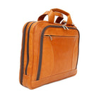 Ashlin Alaster Laptop Briefcase With Front Organizer, Tan (P7300-18-08)-Main section has 2 mesh pockets and a padded sleeve for a 15 inch laptop.
