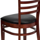 Flash Furniture HERCULES Series Ladder Back Mahogany Wood Restaurant Chair - Black Vinyl Seat-2.5'' Thick Foam Padded Seat