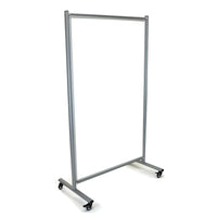 Luxor Mobile Magnetic Whiteboard Room Divider, 38.5" x 64" (MD4072W)-Made of painted steel with chrome-finished aluminum frame enclosing whiteboard