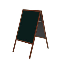 MasterVision Magnetic Wet-Erase A-Frame Sign Board - 35" x 24" - Cherry Wood Frame-A-Frame sign board with a black wet-erase magnetic surface