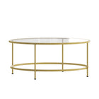Flash Furniture Astoria Collection Glass Coffee Table with Matte Gold Frame-6mm Thick Glass