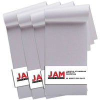 JAM Paper Paper Pad, 3 x 6, Stardream Metallic Crystal White, 200 Pack (211628155g)-Size: 3" x 6"
