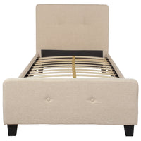 Flash Furniture Tribeca Twin Size Tufted Upholstered Platform Bed - Beige Fabric-Platform Bed
