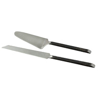 Elegance – Ensemble de service à gâteau Gibraltar en 2 pièces, noir mat/acier inoxydable (70007)-Ensemble de service à gâteau