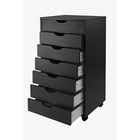Winsome Halifax Cabinet for Closet / Office, 7 Drawers, Black-Optional locking casters to use them with or without casters for stationary or mobility storage.