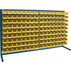 Kleton Louvered Rack & Bins Combinations, 144 Bins, 72" W x 15" D x 40" H - Yellow-Depth: 15"