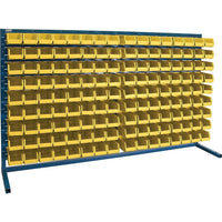 Kleton Louvered Rack & Bins Combinations, 144 Bins, 72" W x 15" D x 40" H - Yellow-Depth: 15"