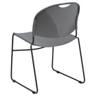 Flash Furniture HERCULES Series Grey Ultra-Compact Stack Chair with Black Powder Coated Frame-Ergonomically Contoured Grey Plastic Back and Seat