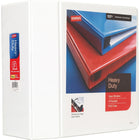 Staples Heavy-Duty View Binder with D-Rings - 5" - White-Gap Free ring design prevents gapping and misalignment of rings