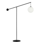Dainolite Holly Transitional Incandescent Floor Lamp - 1 Light - Matte Black with Opal Glass-Matte Black