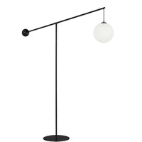 Dainolite Holly Transitional Incandescent Floor Lamp - 1 Light - Matte Black with Opal Glass-Matte Black