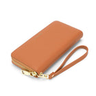 Champs RFID Zip-Around Wallet -  Tan-Zip pocket centre divider
