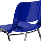 Flash Furniture HERCULES Series 440 lb. Capacity Navy Ergonomic Shell Stack Chair with Chrome Frame & 14" Seat Height-Ergonomically Contoured Design