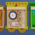 Flash Furniture Bright Beginnings Commercial Grade STEAM Wall Activity Board w/ Natural Finish, Multicolor Accents, Telling Time-Natural Wooden Finish with Brightly Colored Elements
