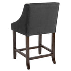 Flash Furniture Carmel Series 24" High Transitional Walnut Counter Height Stools - 2 Pack-Solid Back Design