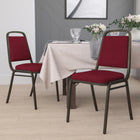 Flash Furniture – Chaise banquet empilable Hercules à dossier trapézoïdal, tissu bourgogne et structure dorée, 4/pqt-Dossier et siège rembourrés