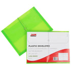 JAM Paper Plastic Envelopes with 2 5/8 Expansion, Elastic Closure, Letter Booklet, 9.75x13, Lime Green, 12 Pack (218E25LIB)-Closure Type: Elastic