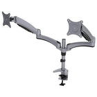 DAC MP-207 - Duo PlusMD - Bras ergonomiques doubles pour écran avec base à tige filetée et étau de serrage, argent-Rotation possible des écrans de jusqu'à 69 cm (27 po) pour visualisation à la verticale ou à l'horizontale, soit côte à côte ou dos à dos