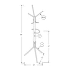 Monarch Specialties 2164 Coat Rack - White Metal-Weight Capacity: 20 lbs