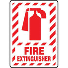 Accuform Signs Fire Extinguisher Sign, 10" x 7", Plastic, English With Pictogram-Display Type Bolt-On