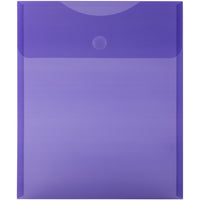 JAM Paper Plastic Expansion Envelopes with Hook & Loop - Open End - 9.75" x 11.5" - Violet Purple - 12 Pack -Colour: Violet Purple