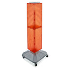 Azar Displays 40" x 8" x 8" 4-Sided Interlocking Pegboard Display Tower with Square Base, Orange (703388-ORG)-Revolves on a square wheeled base