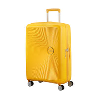 American Tourister Curio Spinner Luggage - Expandable - Large - Golden Yellow-Constructed of 100% polypropylene offering extreme durability with a texture that reduces the visibility of scratches