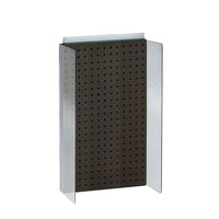 Azar Displays 13.5"W x 22"H Pegboard Powerwing in Solid Black (700355-BLK)-Includes Acrylic Sign Holder strip and two 3" W clear plastic side wings