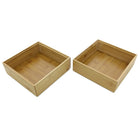 Cathay Importers Bamboo Square Stackable Organizer, 2.5"H x 8"W x 8"D, 2 Pack-Dimensions: 2.5" H x 8" W x 8" D