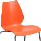 Flash Furniture HERCULES Series Stack Chairs with Lumbar Support & Silver Frame - Orange - 5 Pack-Easy to Clean Polypropylene Material