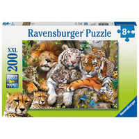 Ravensburger Big Cat Nap 200-Piece Puzzle-About This 200pc Puzzle: Stretch out and get comfy with our languid lion, tired tigers and laid-back leopard as you puzzle our relaxing “Big Cat Nap” scene