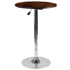 Flash Furniture 23.5" Round Adjustable Height Rustic Pine Wood Table (Adjustable Range 26.25" - 35.5")-Cocktail Table
