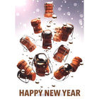 Mill Brook Studio "Happy New Year" Corks Greeting Cards with Envelopes - 5-3/8" x 7-3/4" - 18 Pack-Greeting Cards