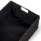 Truu Design Braided Grass Storage Basket, Set of 3, 15.5 x 7 inches, Black-Simple, yet adds a hint of uniqueness to any home decor