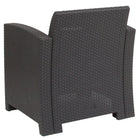 Flash Furniture Dark Grey Faux Rattan Chair with All-Weather Light Grey Cushion-Dense Foam Cushion