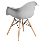 Flash Furniture Alonza Series Plastic Chair with Wooden Legs - White-Polypropylene Molded Structure