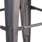 Flash Furniture 30" High Backless Clear Coated Metal Barstools with Square Wood Seat - 4 Pack-Stack Quantity: 15