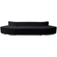 Flash Furniture HERCULES Alon LeatherSoft Reception Configuration, 3 Pieces - Black-Contemporary Reception Set